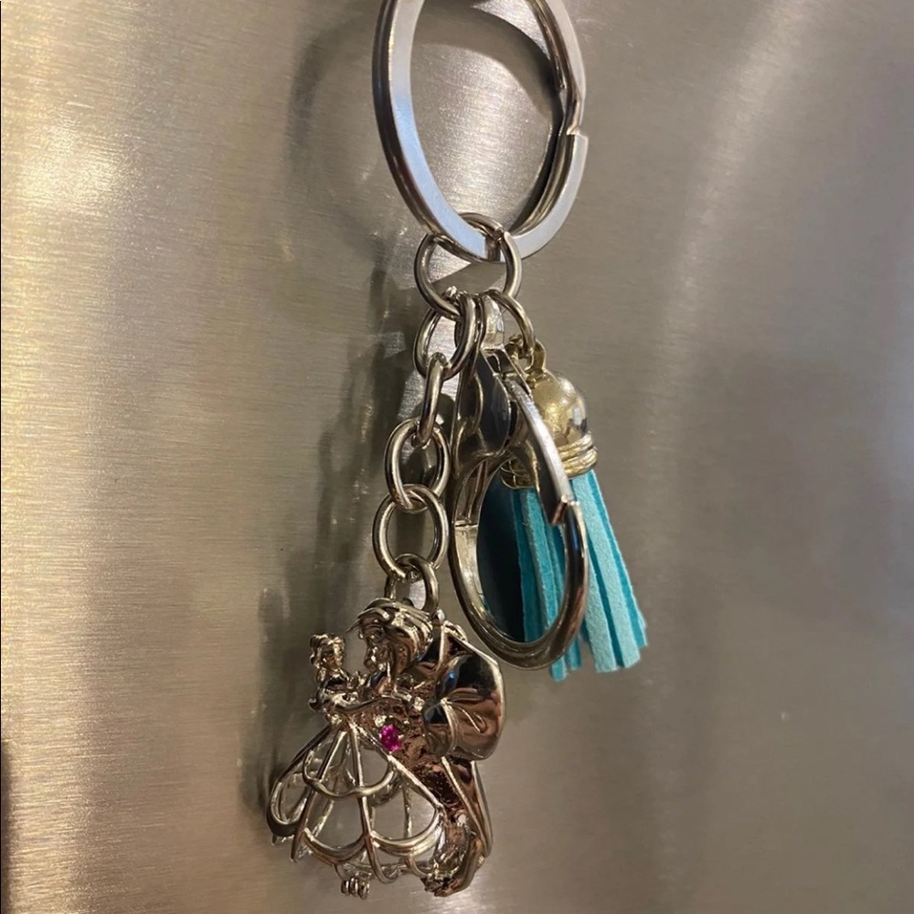 Beauty and the beast pendant keychain